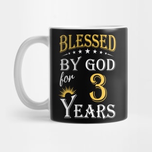 Blessed By God For 3 Years 3rd Birthday Mug